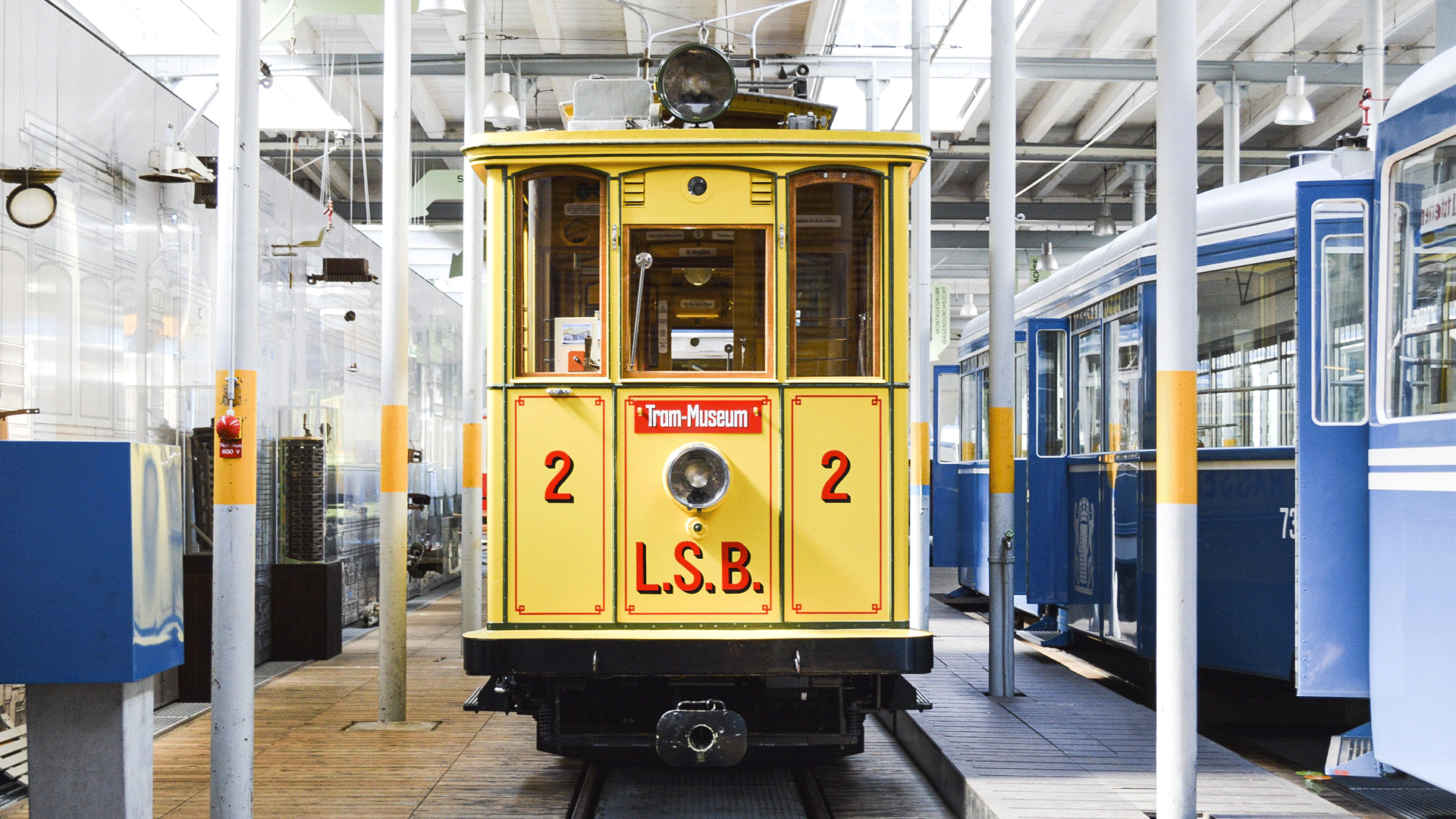 Gelbes Tram im Tram Museum