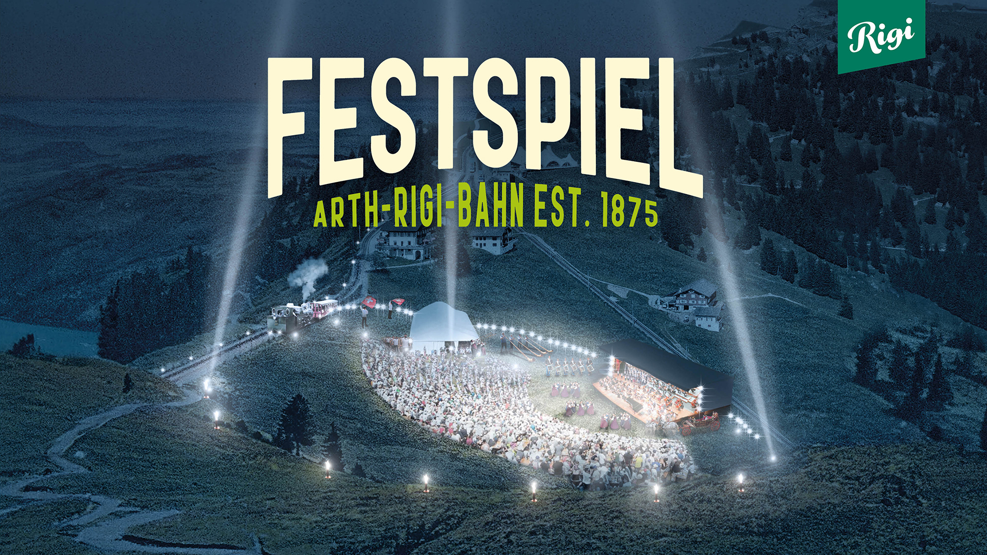 Flyer avec scène de théâtre la nuit