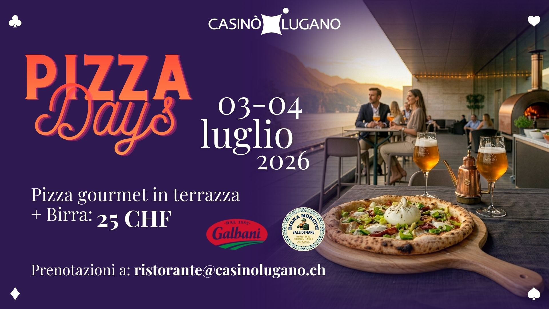 Pizza gourmet in terrazza
