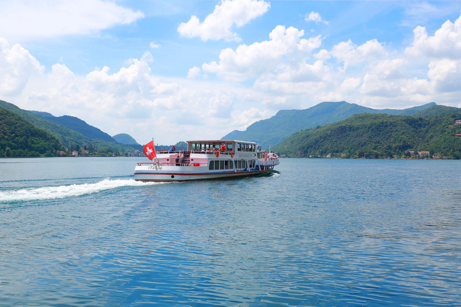 mys-Schifffahrt auf dem Luganosee-Carta giornaliera – Società Navigazione Lago di Lugano