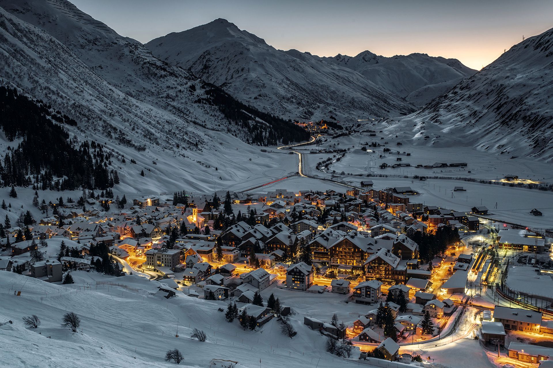 Andermatt bei Nacht - Winter - SOB