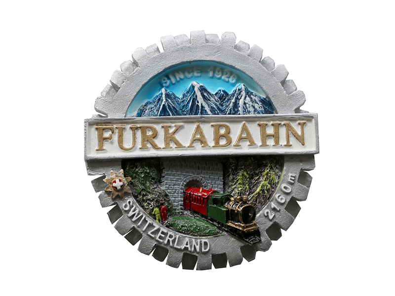 Magnet Rundplakette Zahnrad Furkabahn