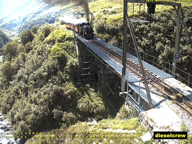 Dampfzug Steffenbachbrücke