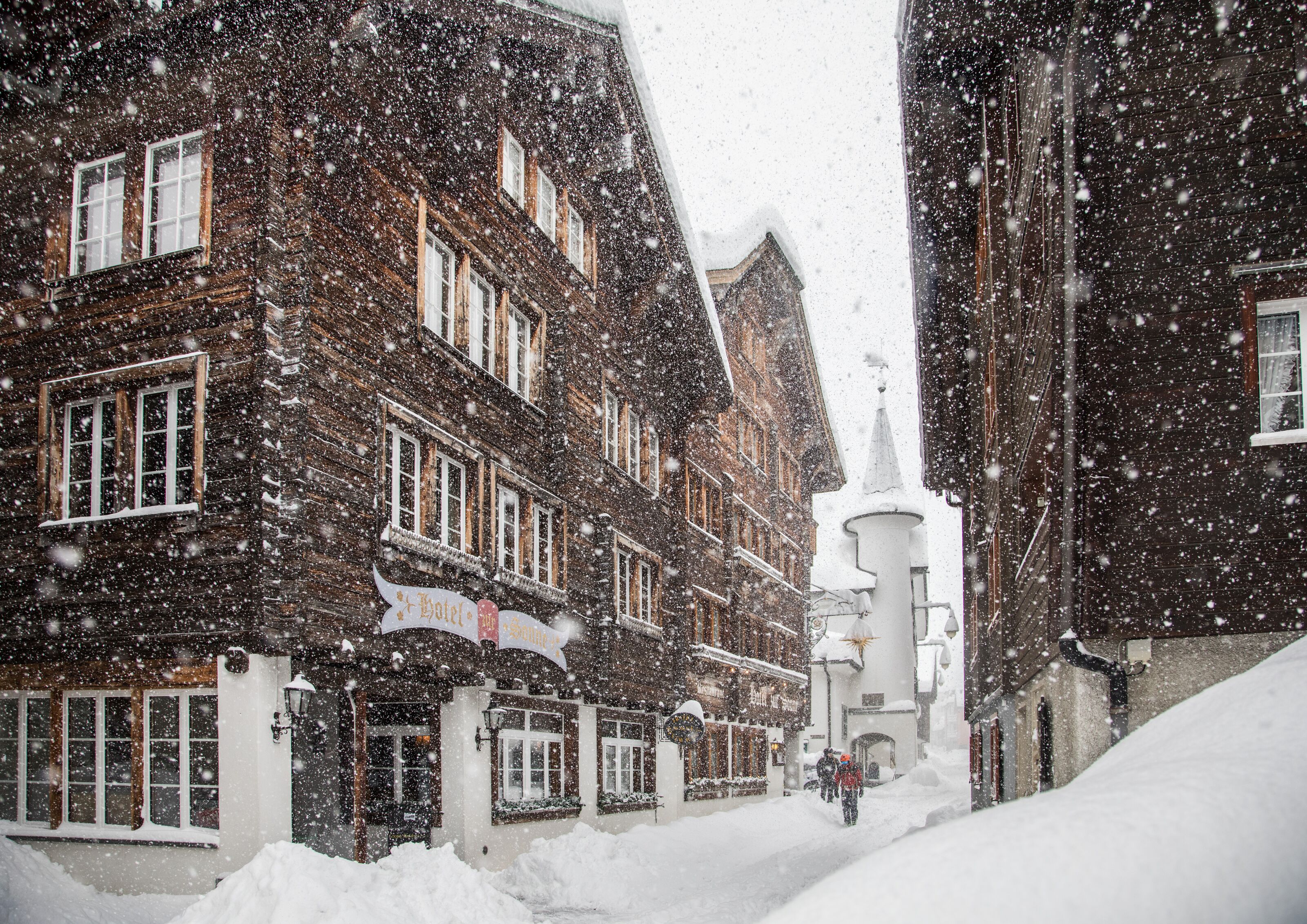 mys-Centre historique du village d'Andermatt-Dorf Andermatt bei Schneefall