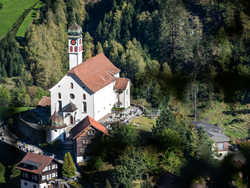mys-Parish church of St Gallus-Kirche von oben