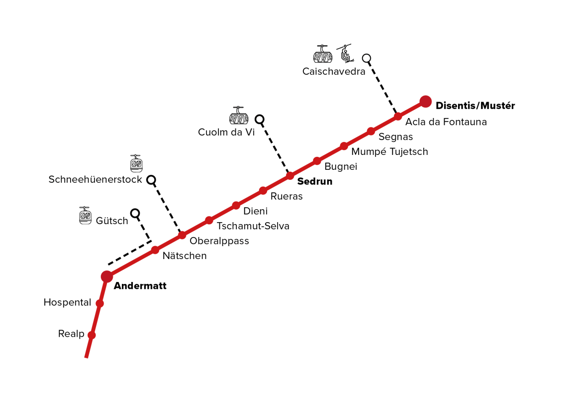 Übersicht Liniennetz Berg&BahnTicket