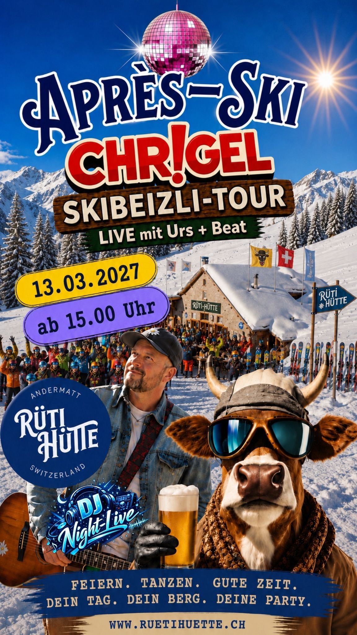 Après-Ski in der Rüttihütte mit Chr!gel – Skibeizli-Tour