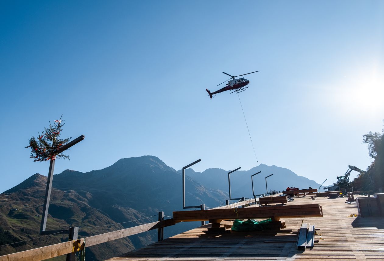 Baustelle Traverse Talabfahrt Gemsstock