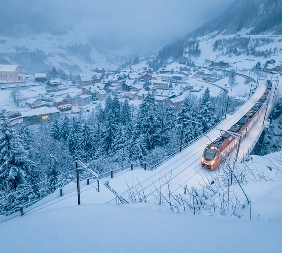 Treno Gottardo bei Wassen