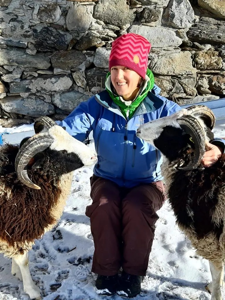 Christine mit Ziegen