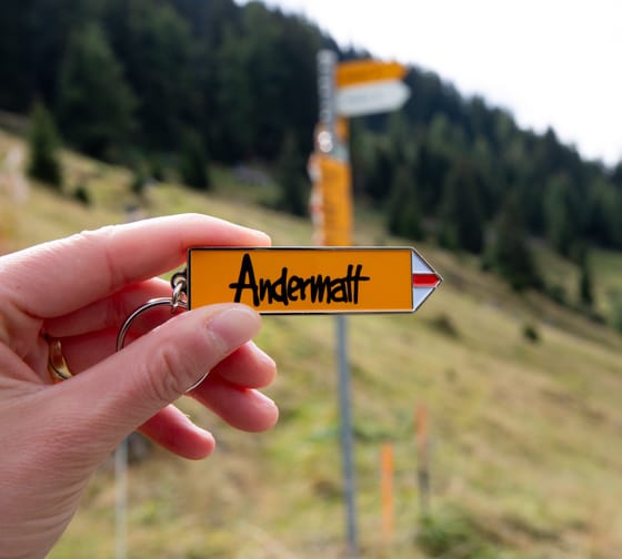 mys-Portachiavi-Schlüsselanhänger Vorderseite mit Andermatt