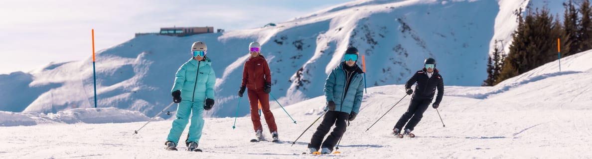 Familie Skifahren Disentis Winter Familie Skifahren Disentis Winter