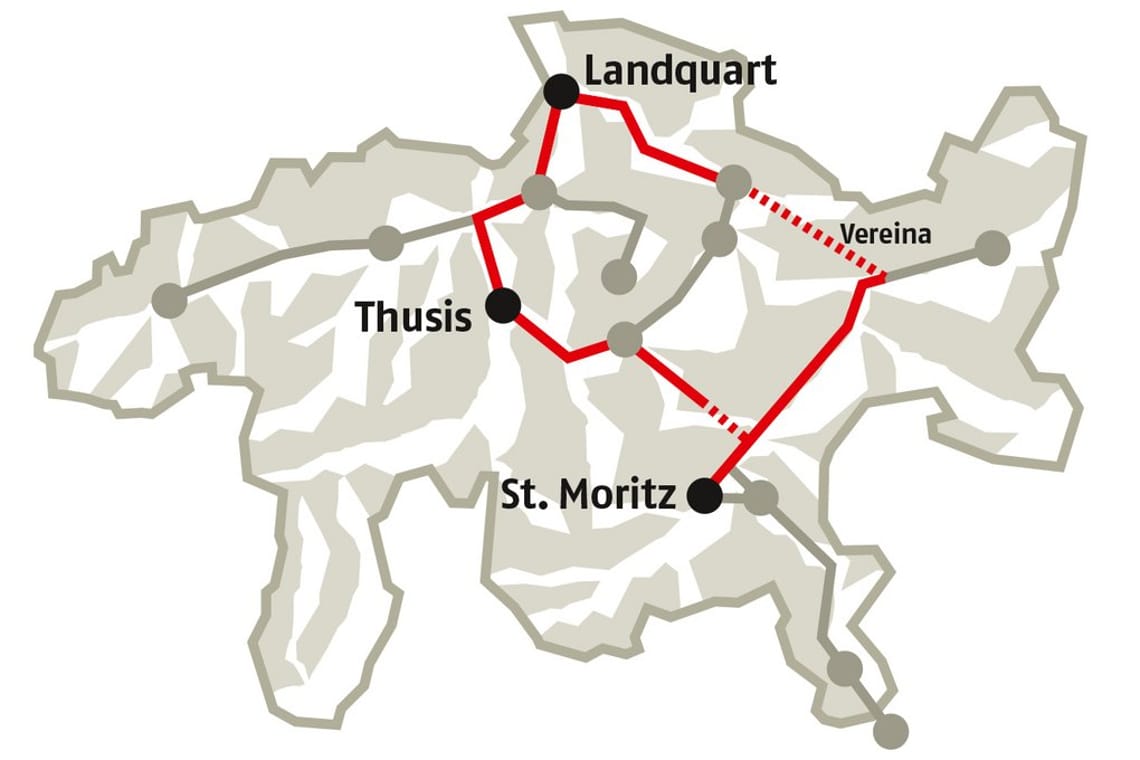 Strecke grosse Graubünden Rundfahrt