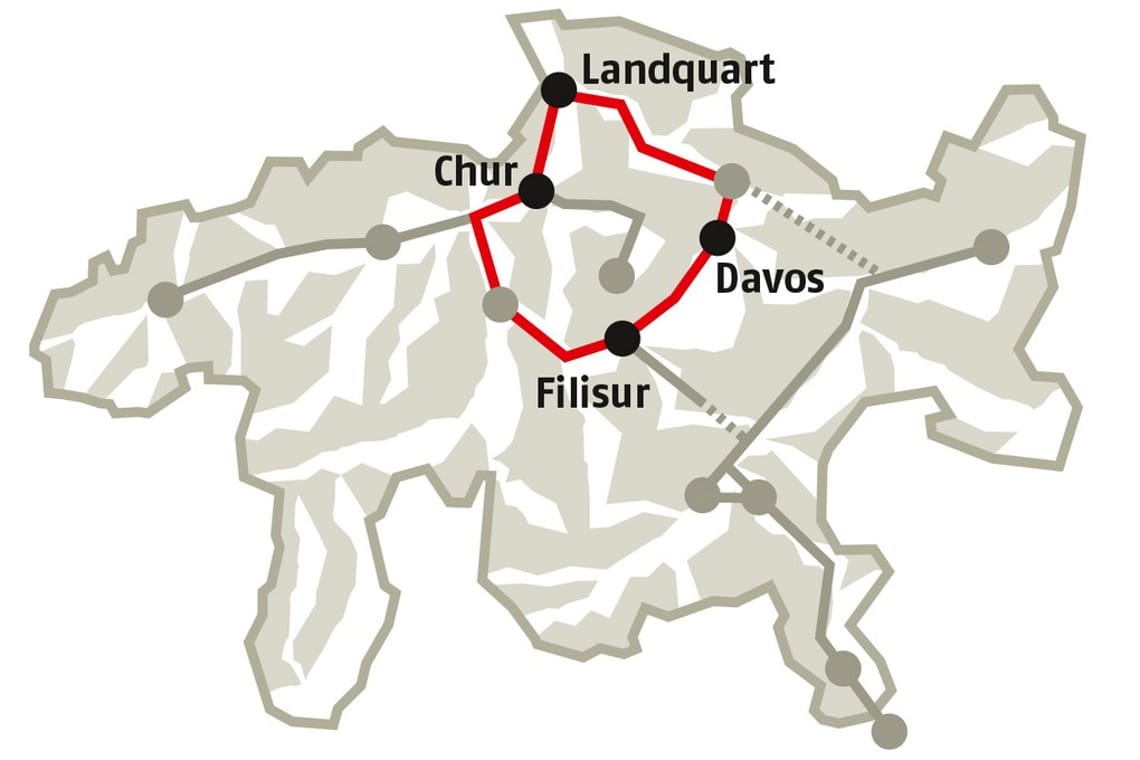 Strecke kleine Graubünden Rundfahrt Nord