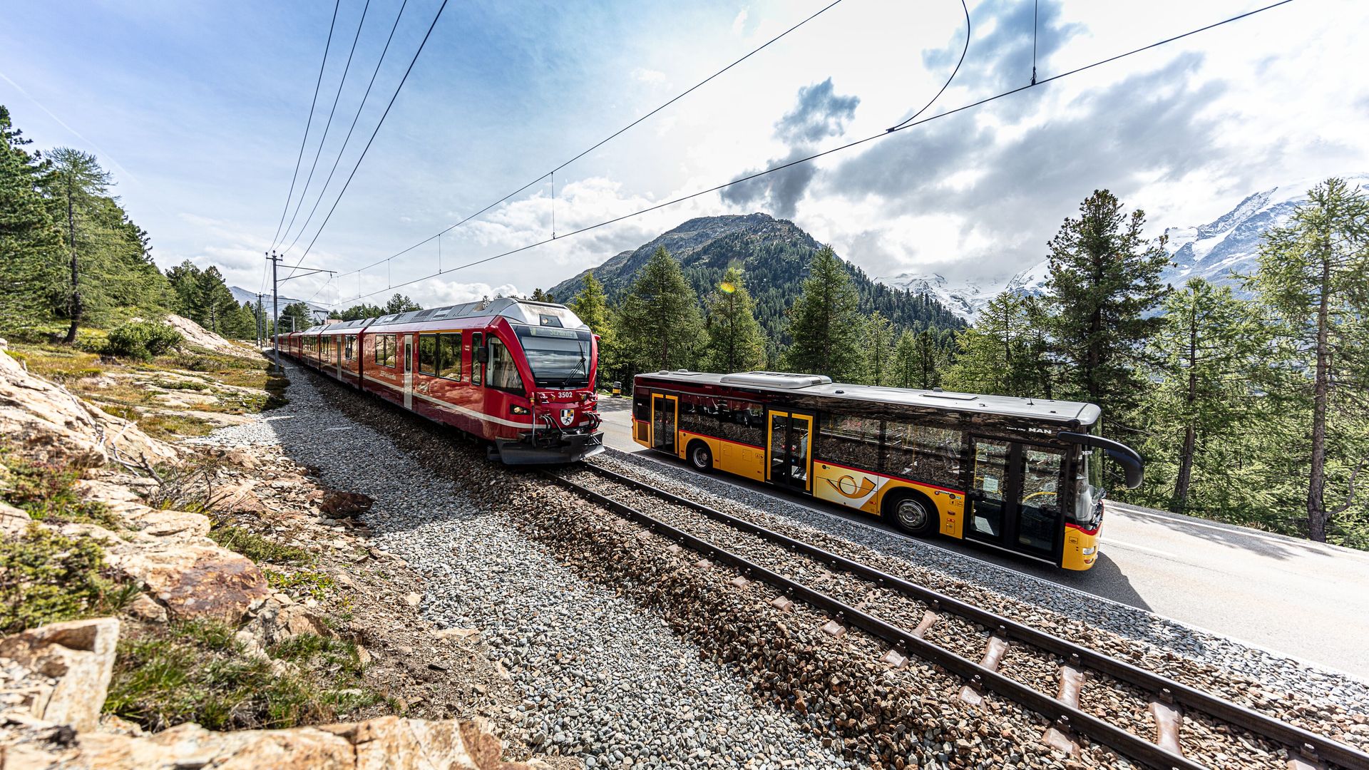 graubünden Pass- Mit Zug und Bus durch Graubünden