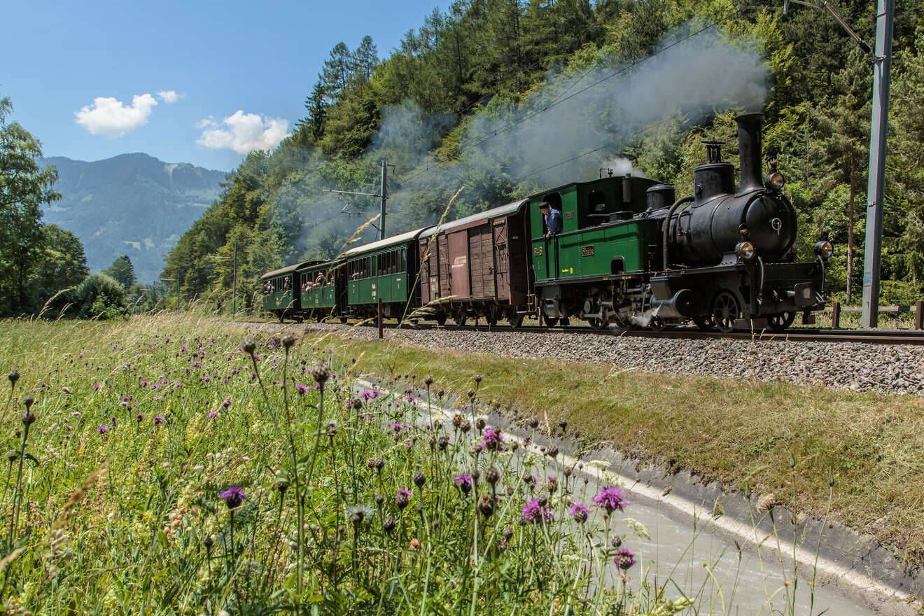 Steam Train Ride Davos summer