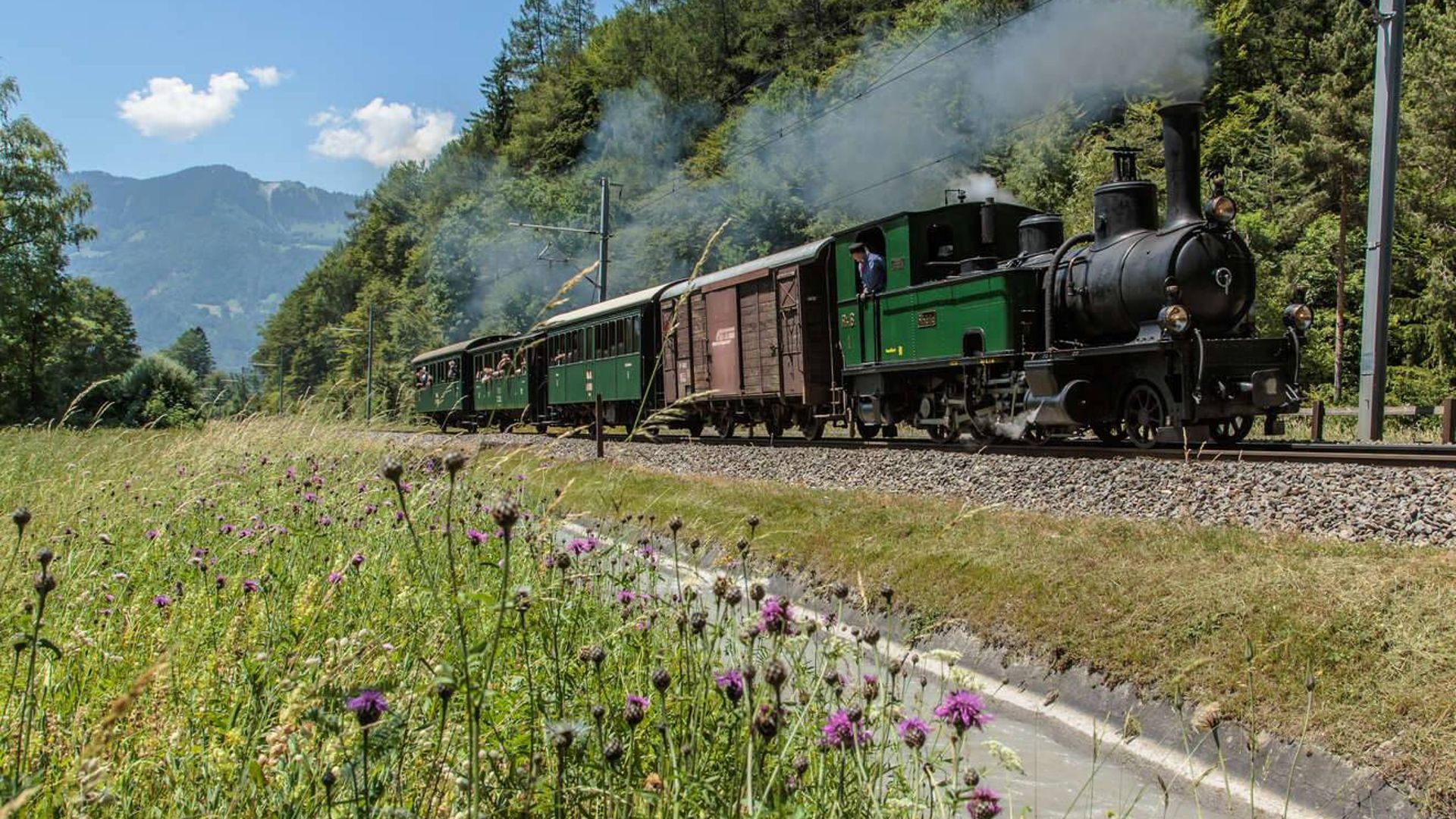 Steam Train Ride Davos summer