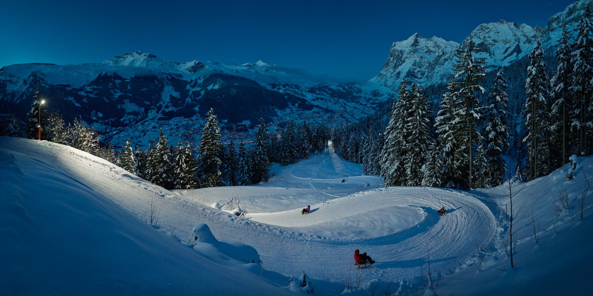 Eiger Run night sledging