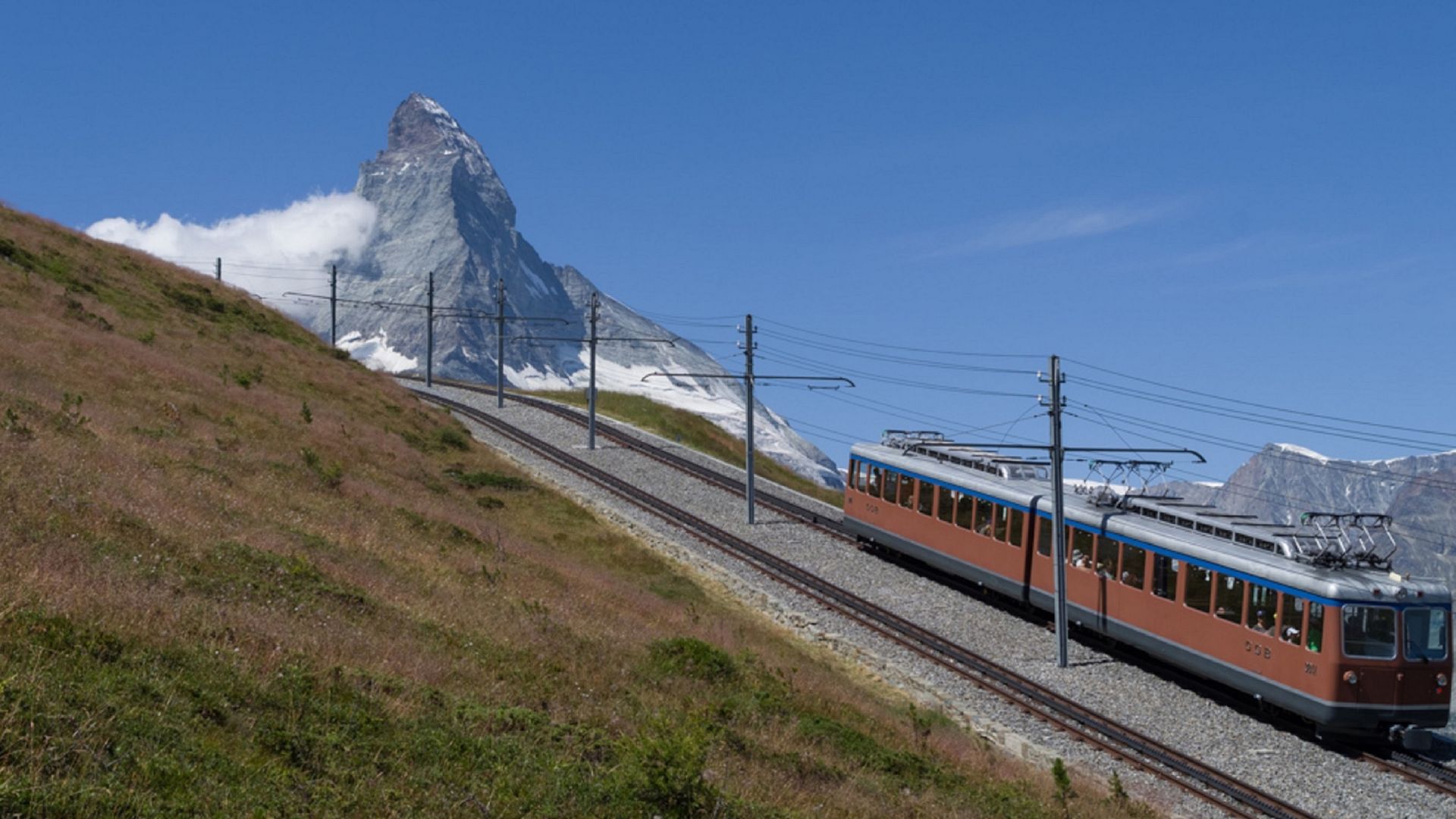 Doppeltriebwagen der Gornergrat Bahn