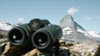 Binoculars with a view of the Matterhorn on the Gornergrat