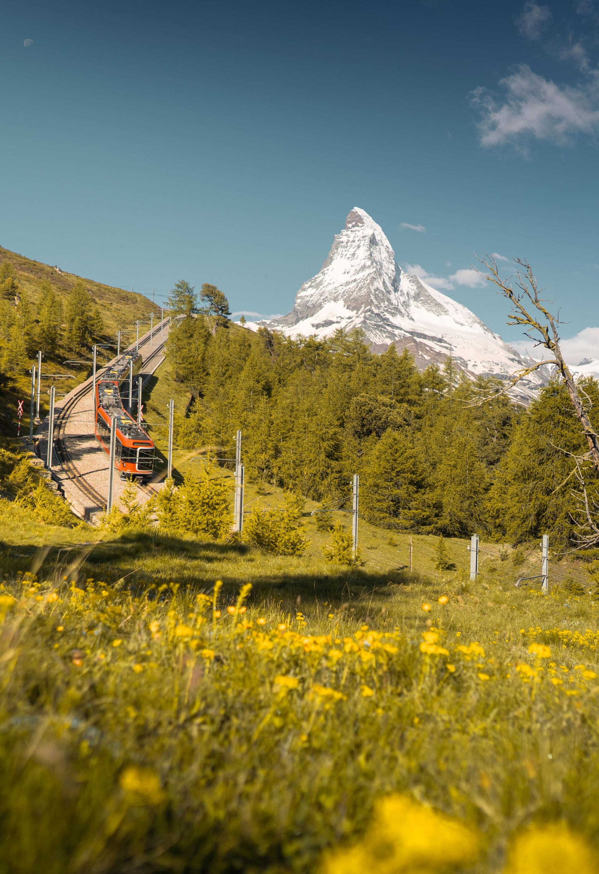 Zug Gornergrat Bahn, Polaris, vor dem Matterhorn