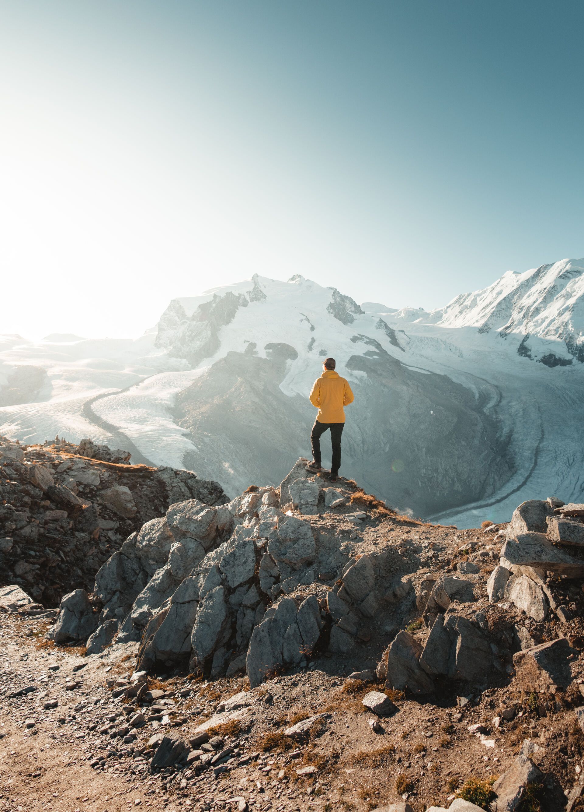 Aussicht auf dem Gornergrat mit Sicht auf Gornergletscher