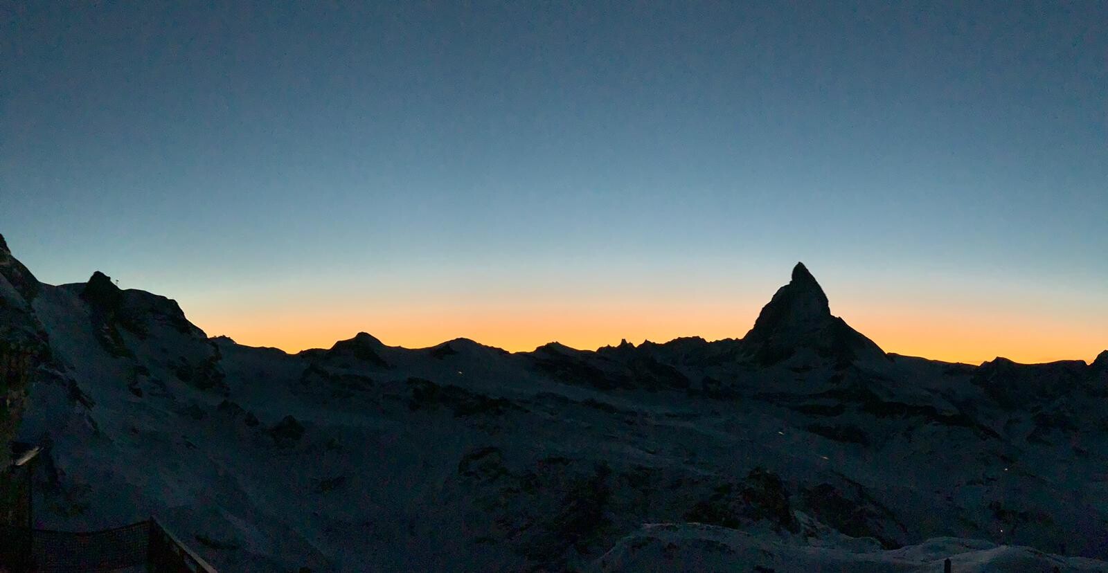 Evening mood on the Gornergrat above Zermatt during Dining with the Stars 