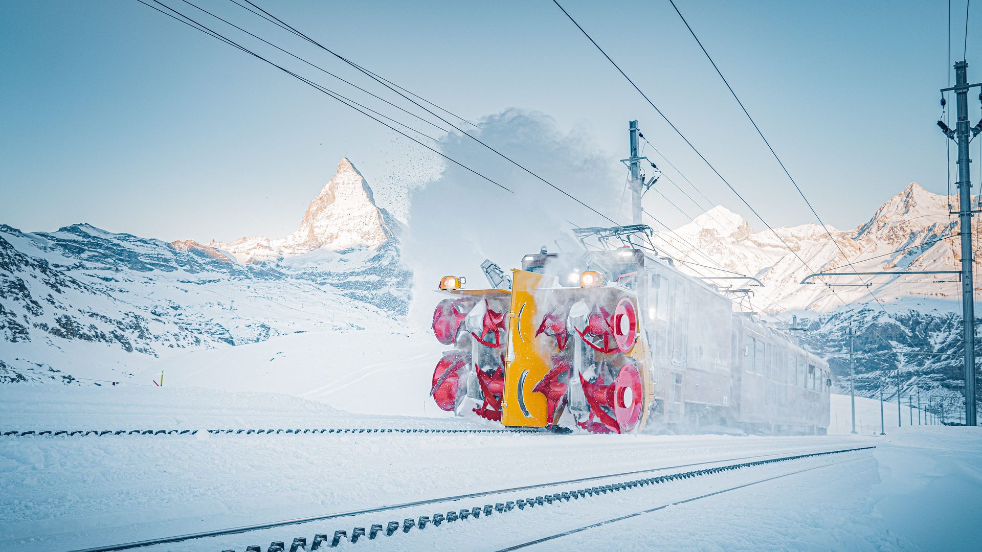Schneeräumung am Gornergrat zur heutigen Zeit