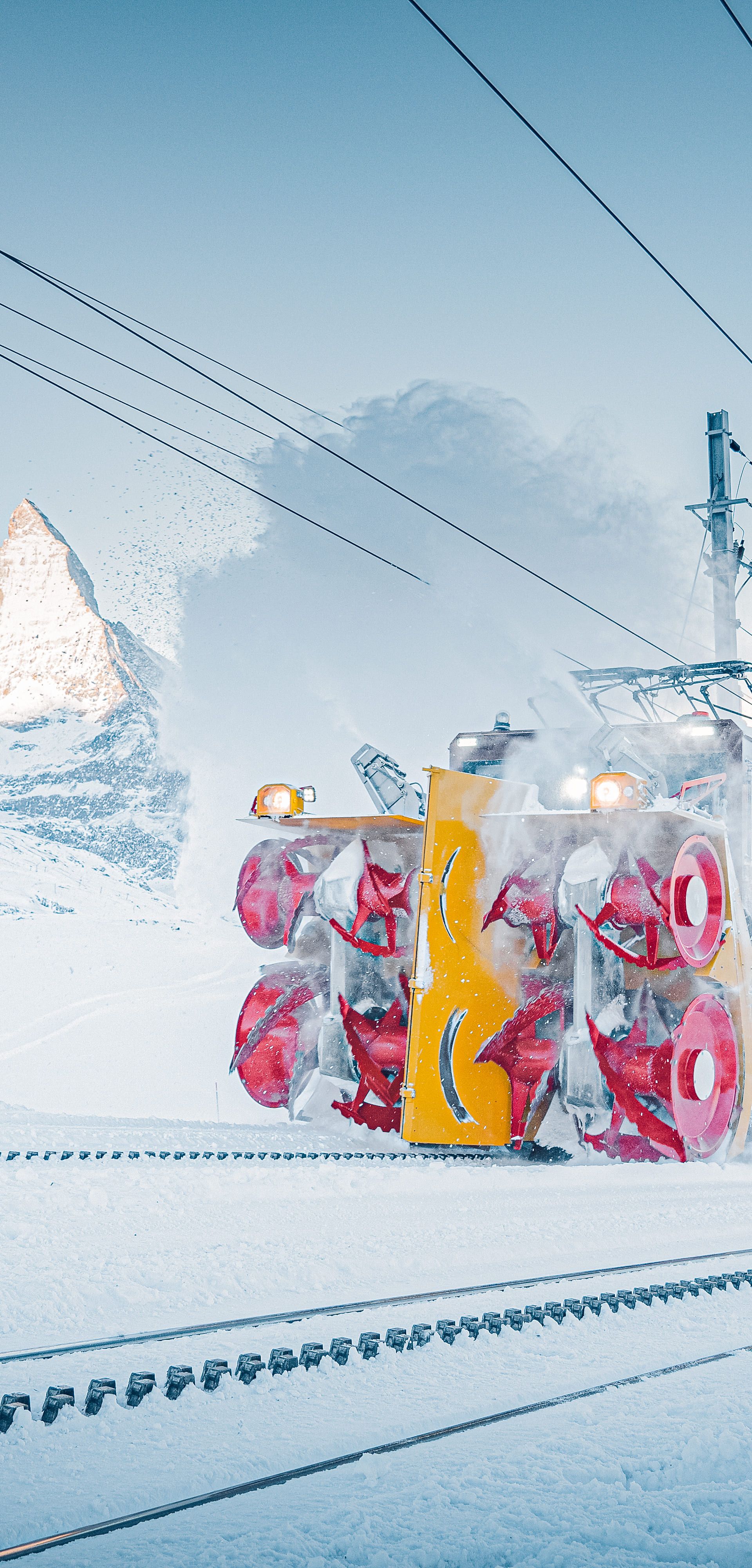 Schneeräumung am Gornergrat zur heutigen Zeit