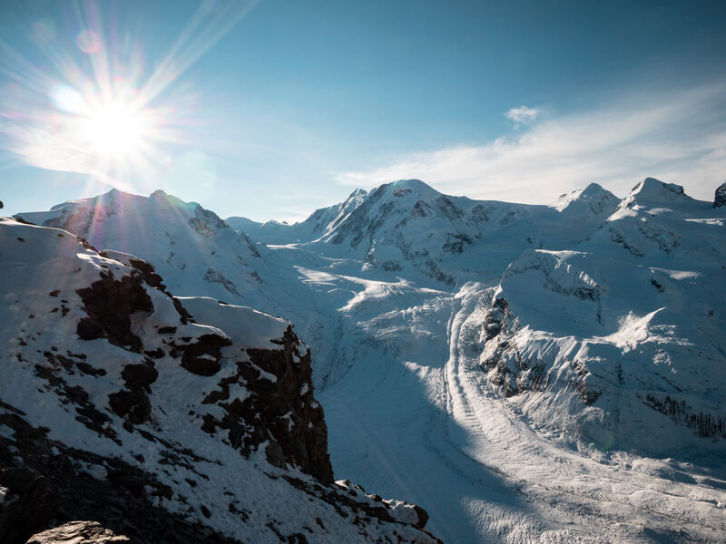 Der Gornergletscher in Zermatt. 