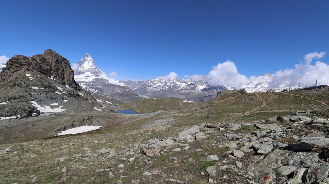 Blick Rotenboden Richtung Riffelsee, Matterhorn