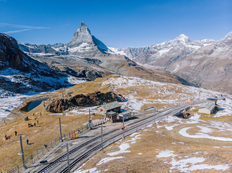 Blick auf Station Rotenboden