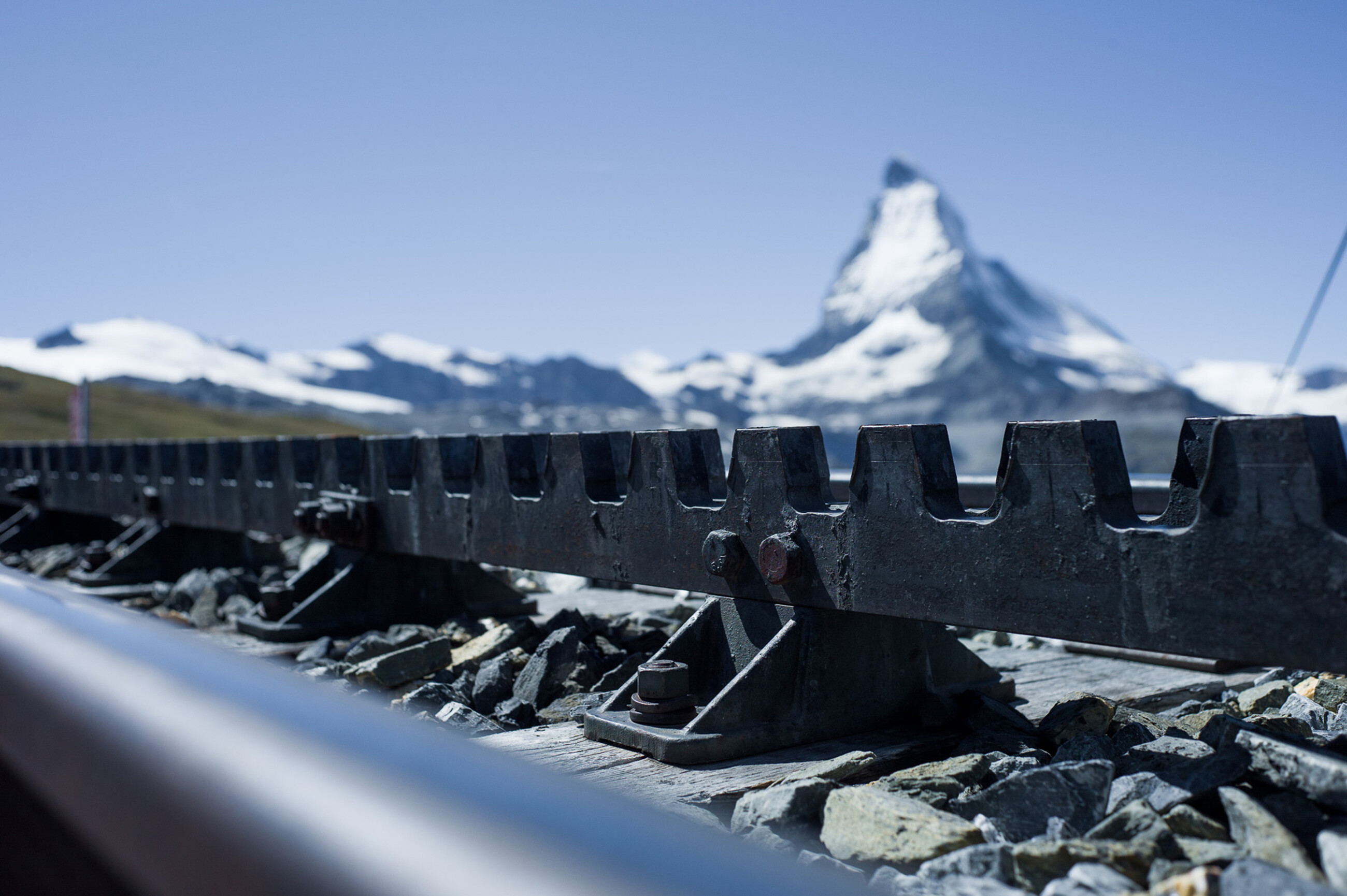 Crémaillère du Gornergrat Bahn avec le Cervin en arrière-plan 