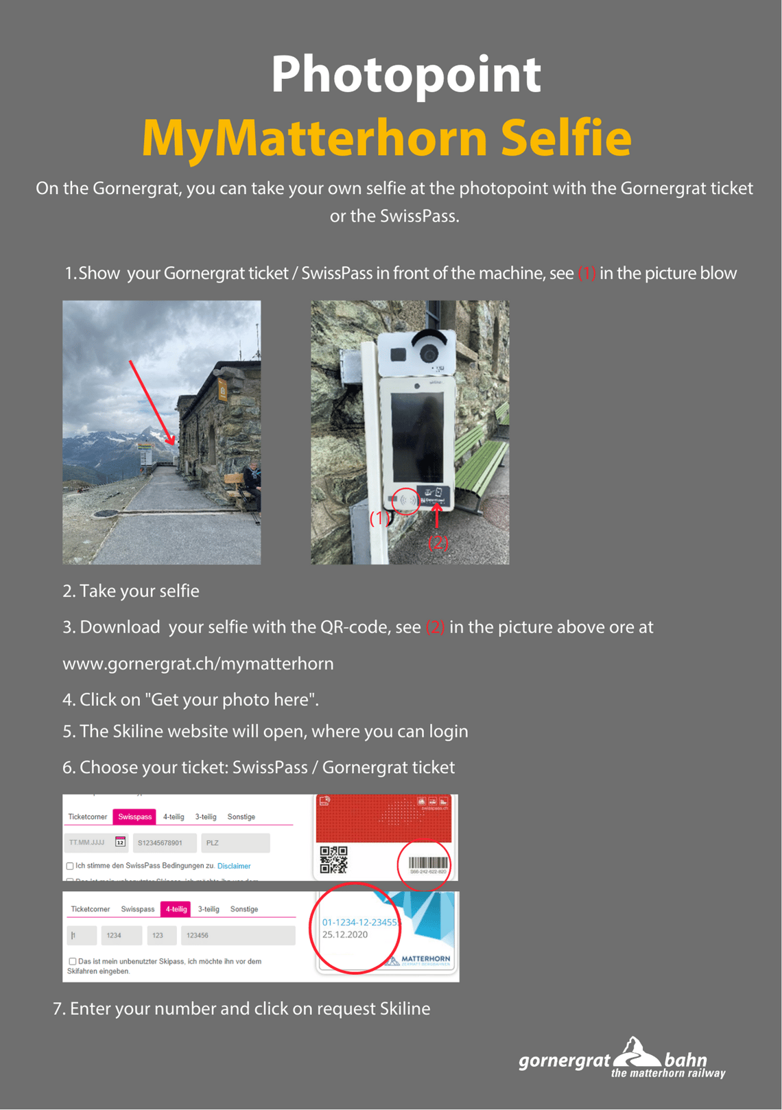 Anleitung Download Selfie Anleitung Download Selfie am Fotopoint Gornergrat