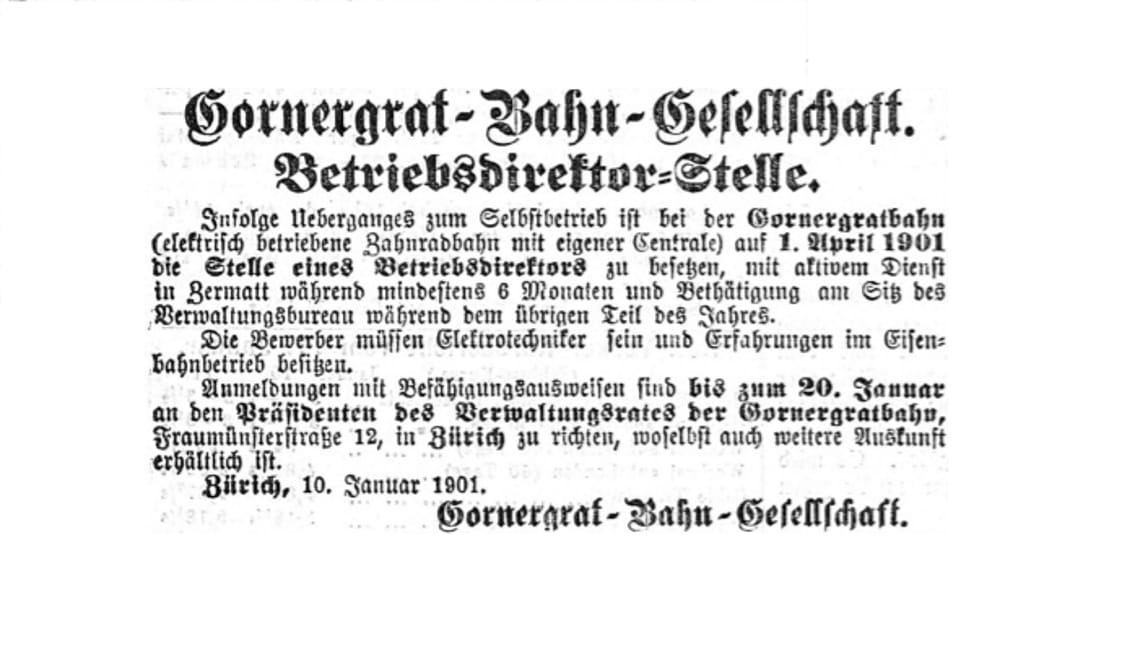 Stellenausschreibung GGB 1900