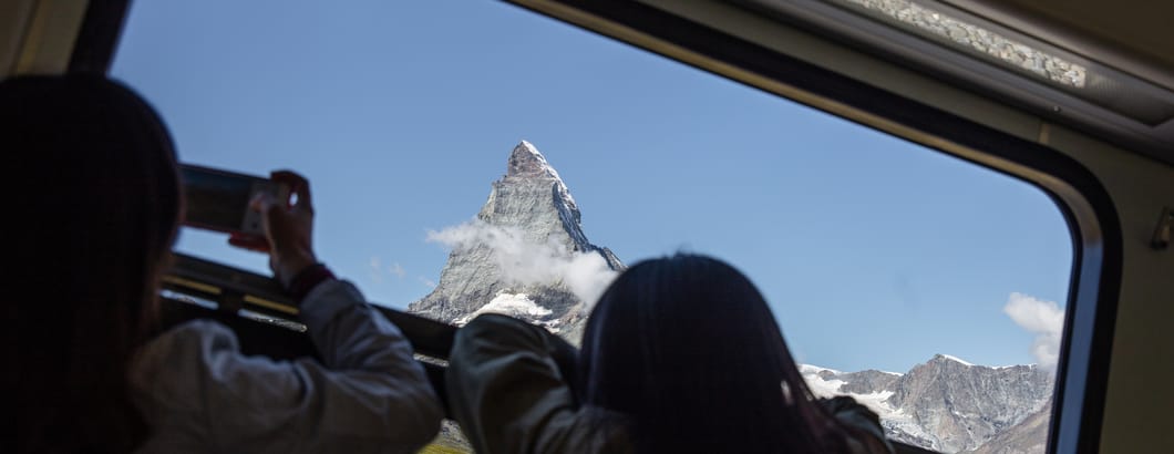 Aussicht aus Zug Gornergrat Bahn Aussicht aus Zug Gornergrat Bahn
