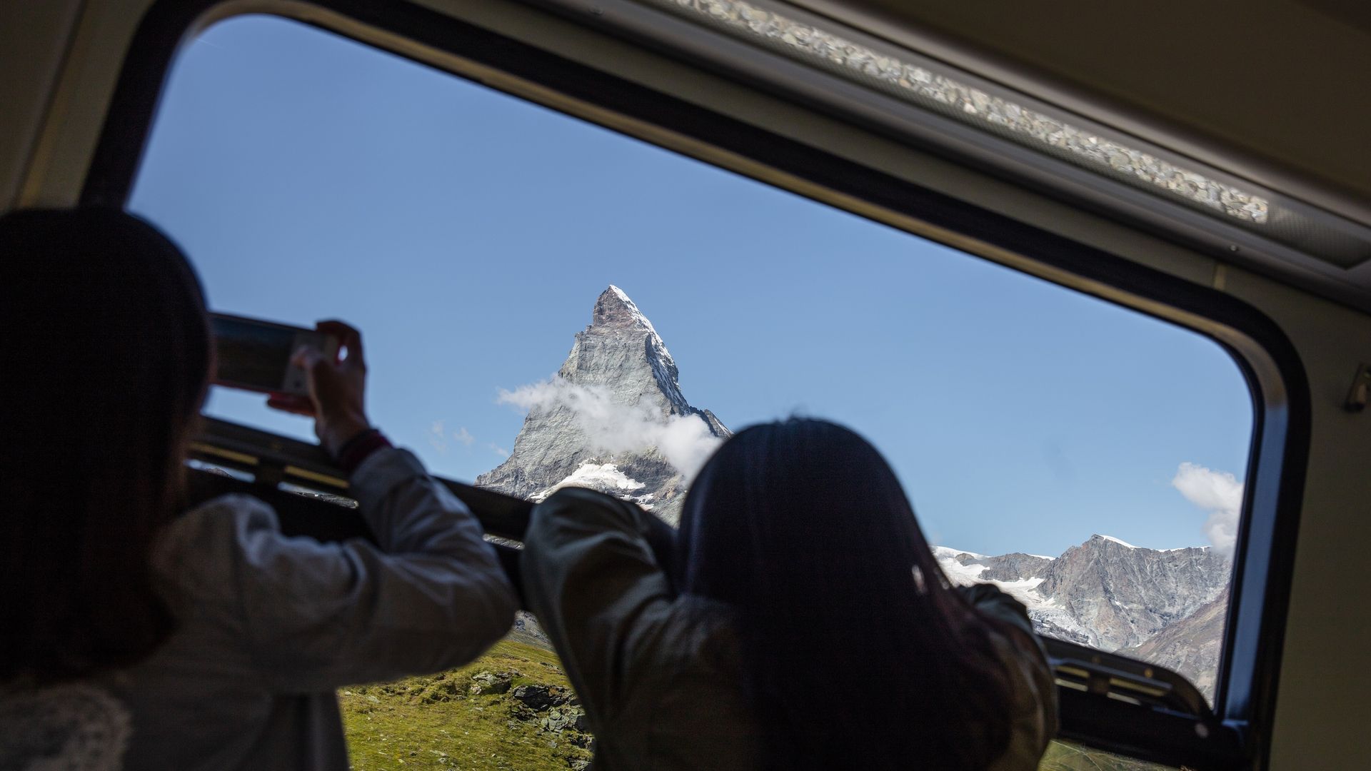 Aussicht aus Zug Gornergrat Bahn