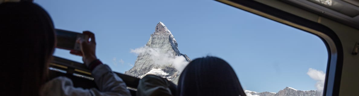 Aussicht aus Zug Gornergrat Bahn Aussicht aus Zug Gornergrat Bahn