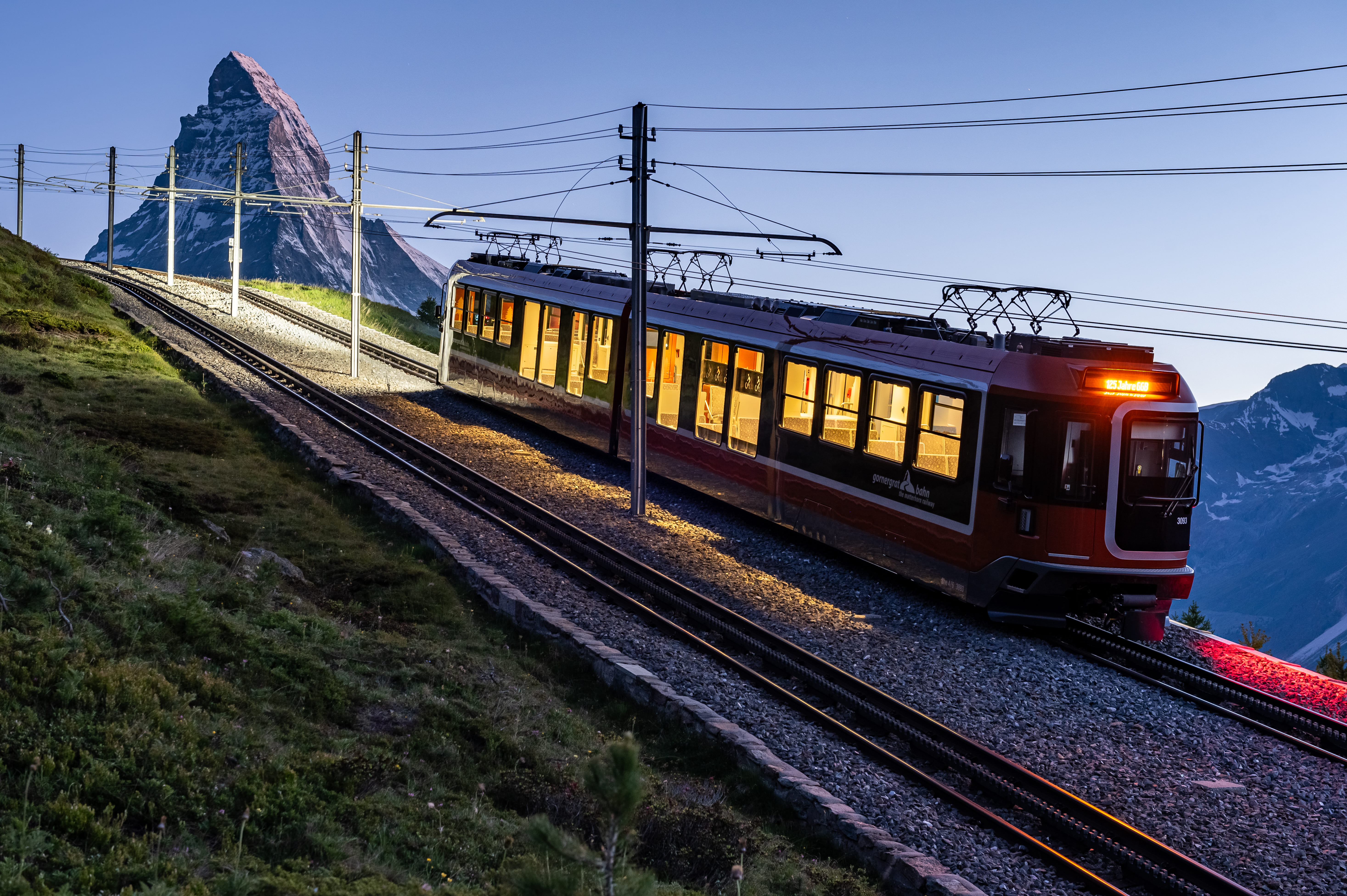 Polaris avec vue sur le Matterhorn Le soir, Gornergrat Railway