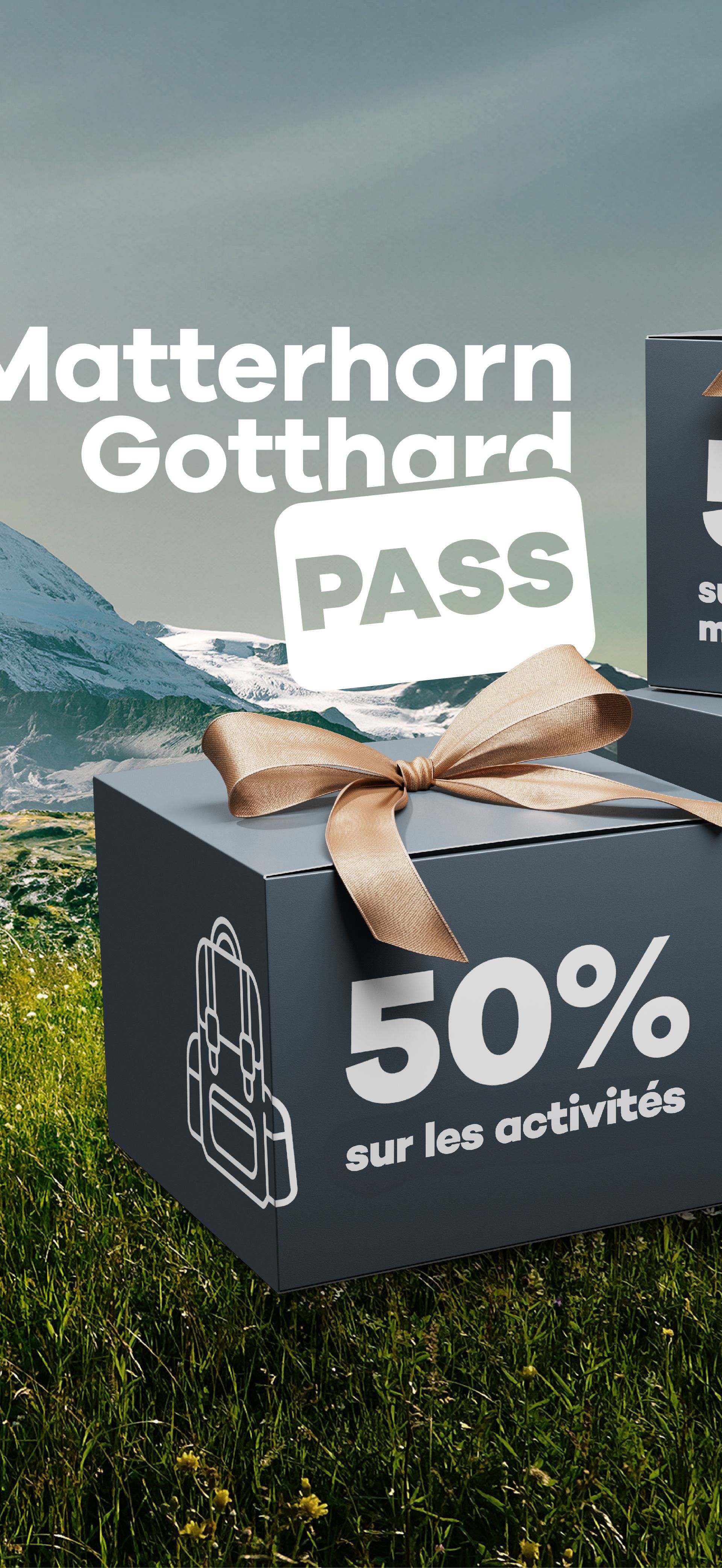 Matterhorn Gotthard Pass Visual avec en arrière plan le Cervin et le Gonergrat Bahn