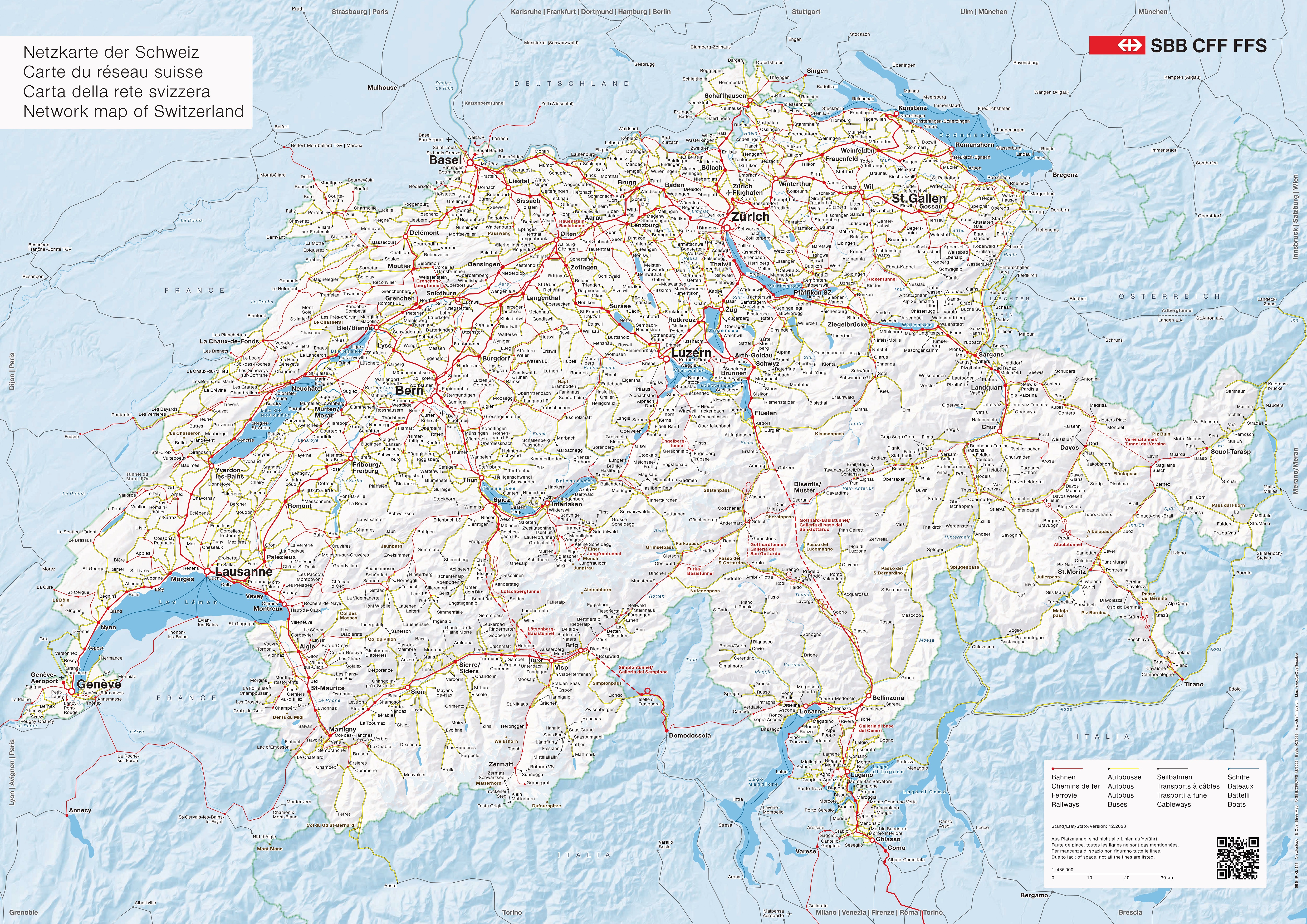 Streckennetz Schweiz