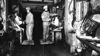 Ouvriers lors de la construction du tunnel de la Furka