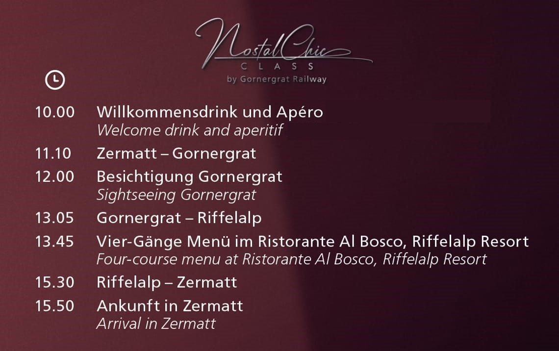 Programme NostalChic pour l'été 2025, sur un fond rouge dégradé.