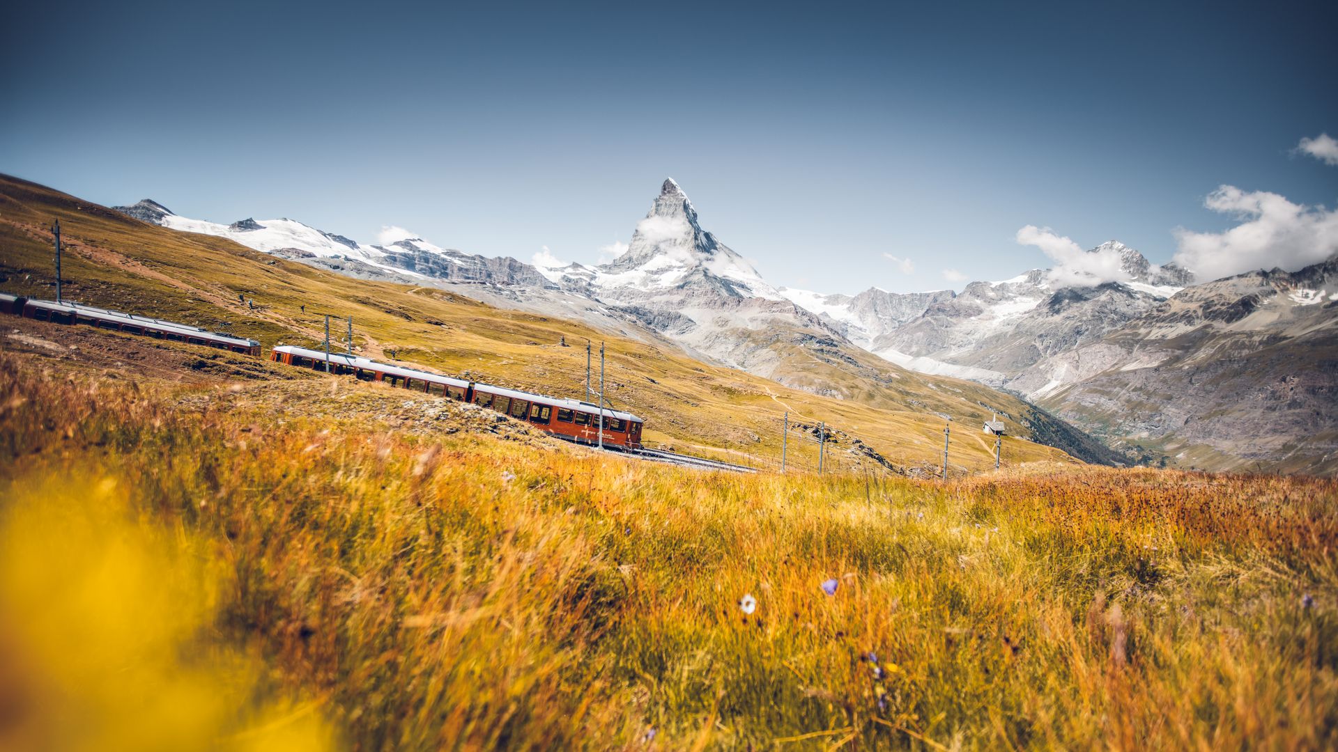 Matterhorn view from Gornergrat in winter