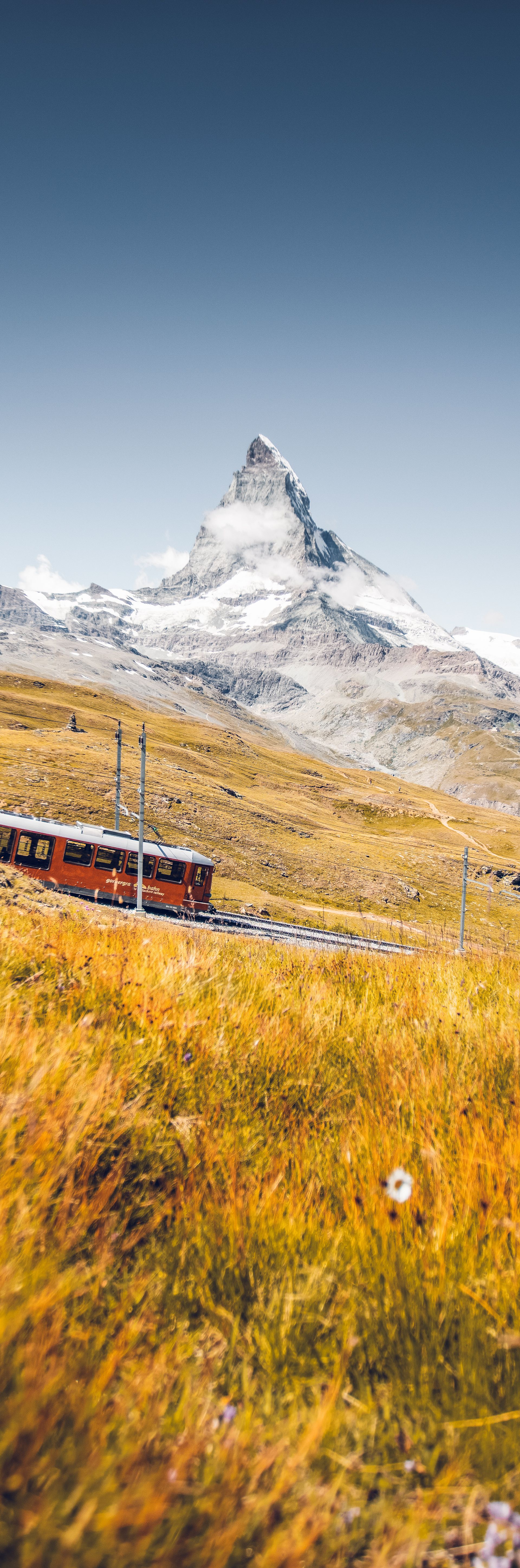 Matterhorn view from Gornergrat in winter