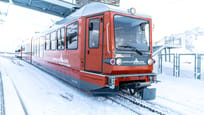 Gornergrat Bahn in der Station Gornergrat im Winter