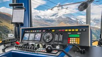 Driver's cab of the Gornergrat Bahn in summer, Zermatt