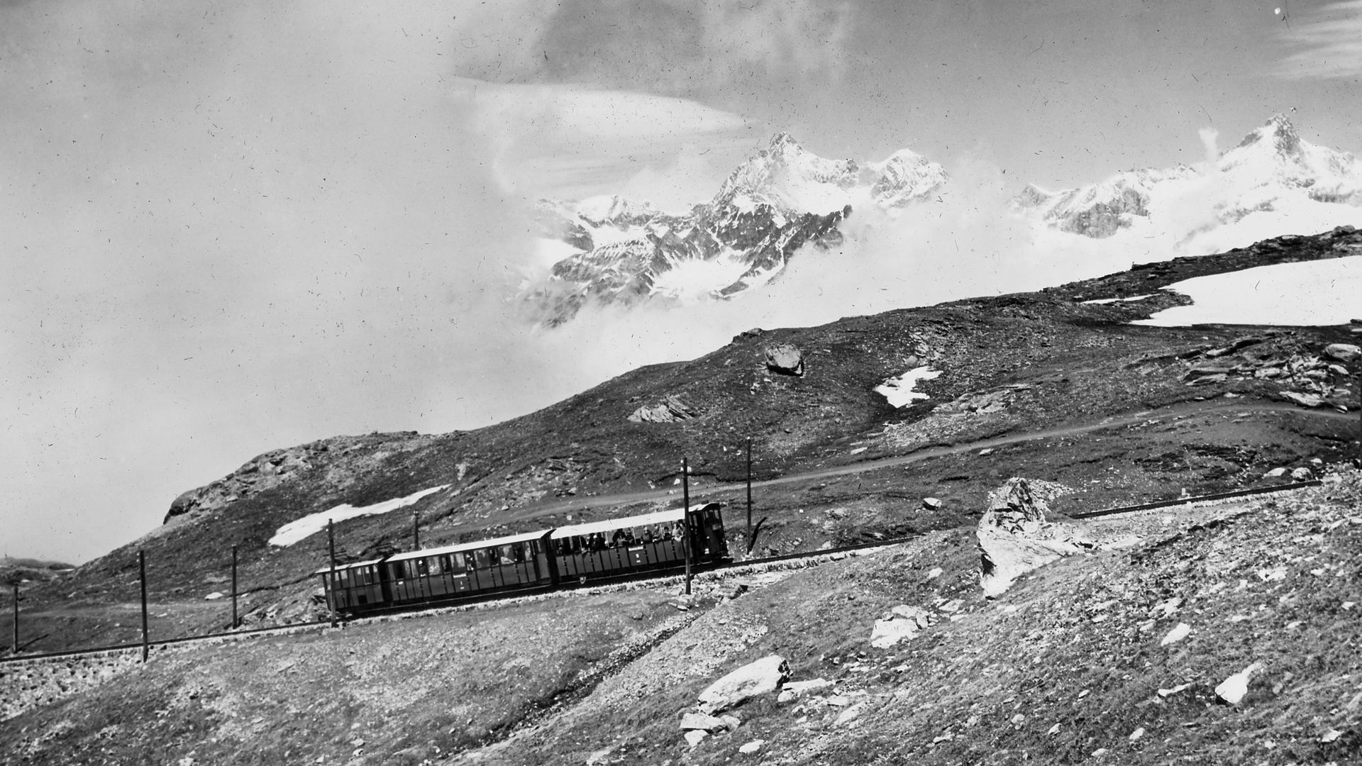 Gornergrat Bahn auf der Strecke 1900