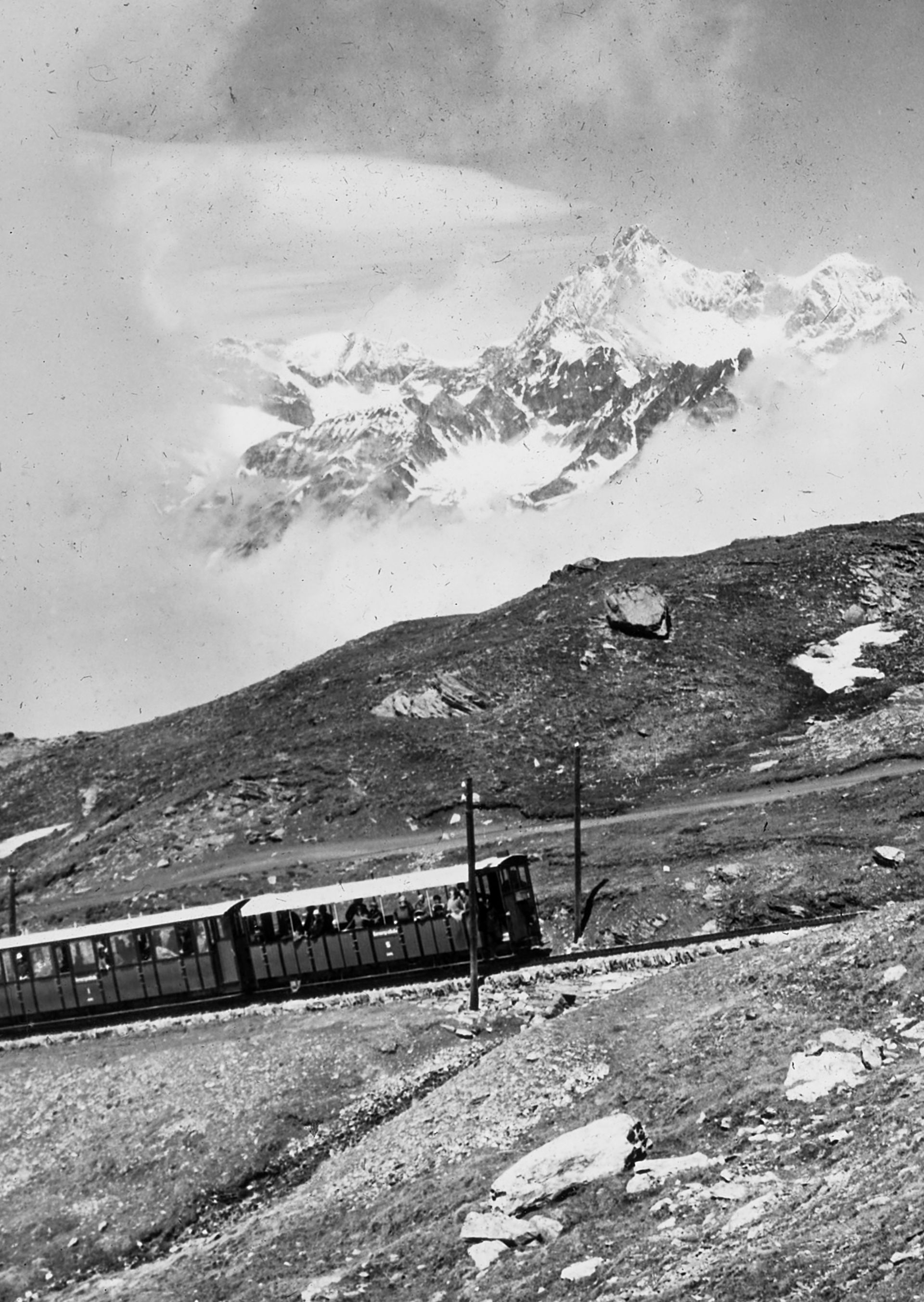 Gornergrat Bahn auf der Strecke 1900