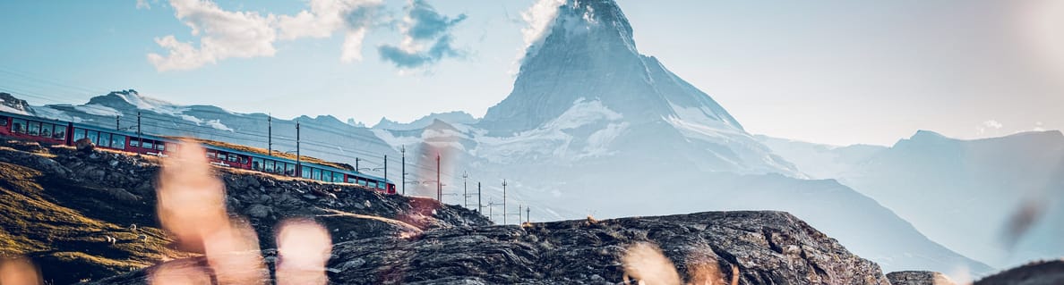 Aussicht auf das Matterhorn von Rotenboden aus im Herbst Aussicht auf das Matterhorn von Rotenboden aus im Herbst